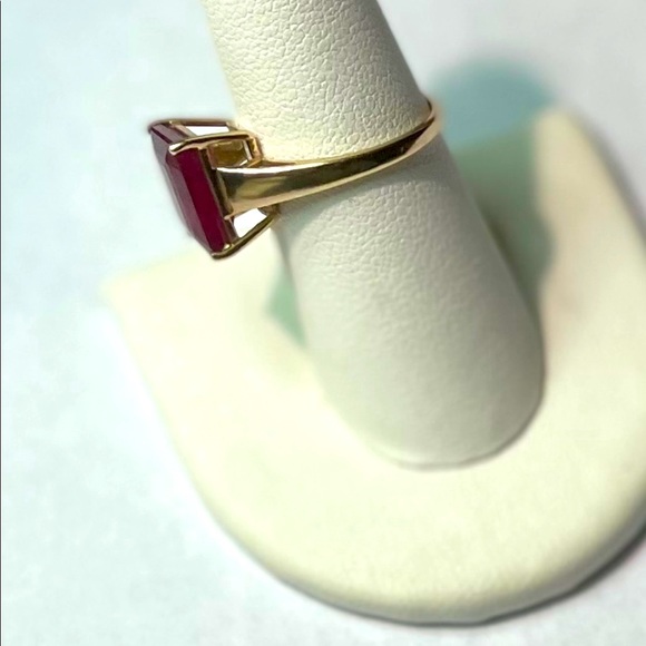 Ruby Solitaire 10k Yellow Gold 8 - Picture 6 of 8